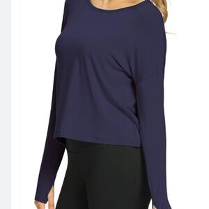 NWTS PUSH Women's Navy Royal Blue Long Sleeve Top small